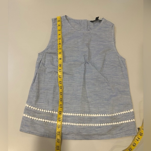 Women's Sleeveless Blue Top with White Accents Size XSP - Picture 6 of 6